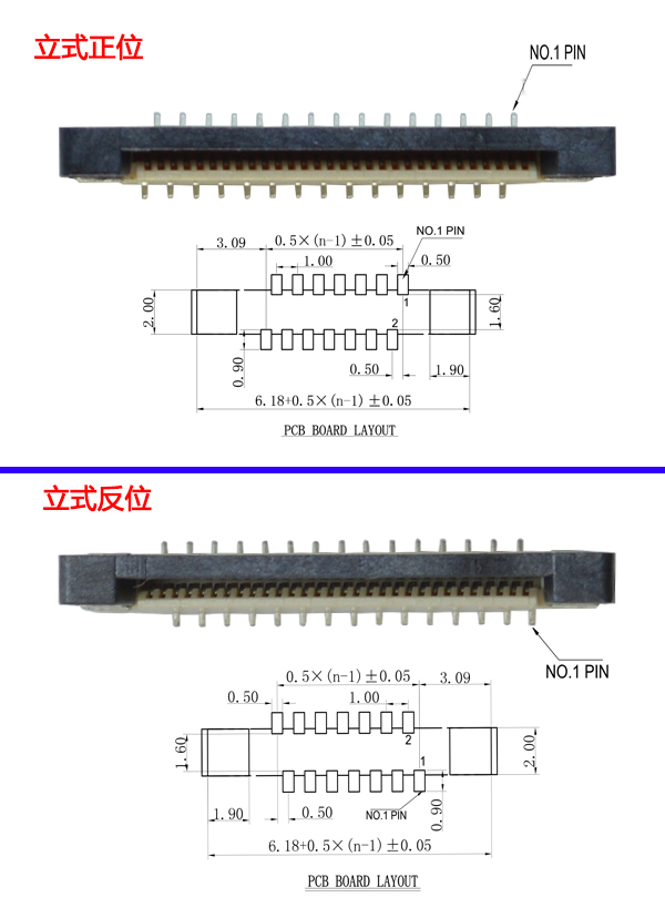 0.5間距 立貼正反位對(duì)比圖