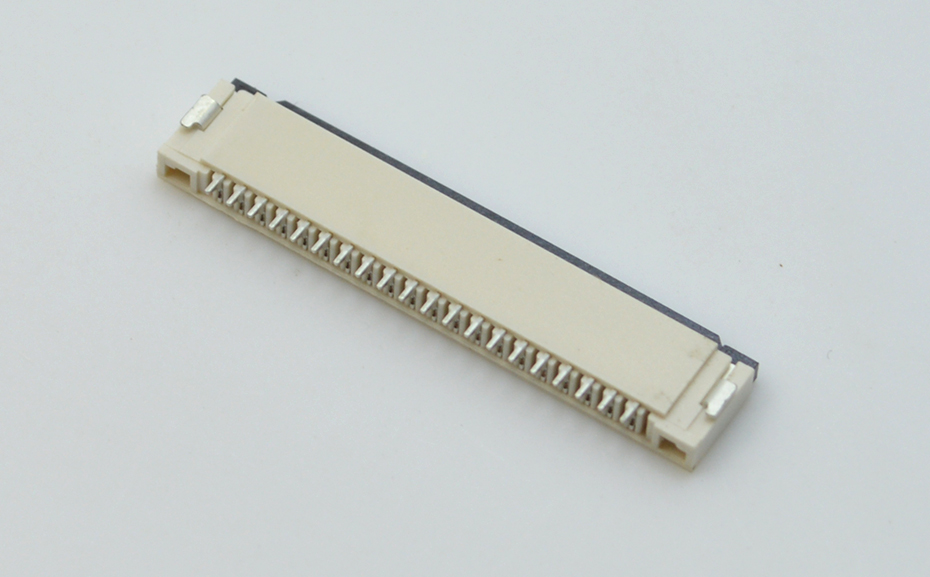 FFC/FPC連接器扁平軟排線插座1.0間距30P翻蓋下接臥式貼片fpc30p