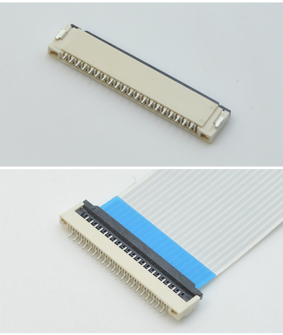 FPC插座 FFC連接器 軟排線(xiàn)插座 1.0mm 7P臥貼翻蓋式掀蓋式 下接