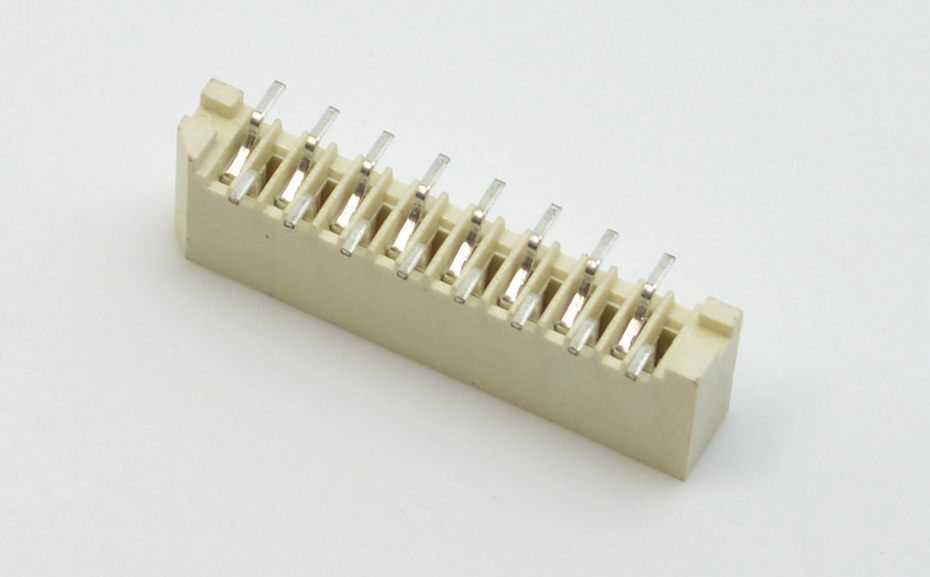 FPC插座 FFC軟排線接插件間距1.0mm-16P 單面接立貼錯(cuò)位連接器