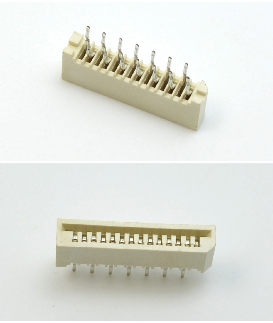 FPC/FFC單面接直插連接器1.0mm H5.5 30P無(wú)鎖扁平線母座