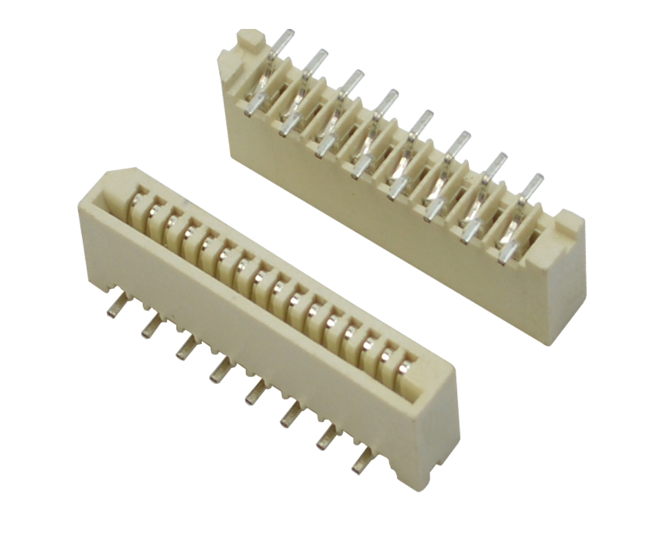 FFC/FPC連接器插座間距1.0mm25P單面接立貼無鎖式電路板連接器,宏利